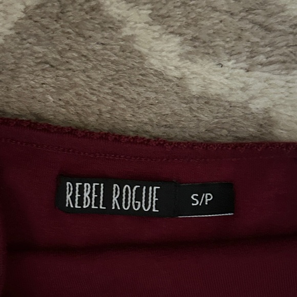 Rebel Rogue Elegant Burgundy Crop Top, size S - Picture 3 of 4